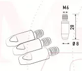 Наконечник к гор п/а M6 d 0,8 мм L28 тело 8 Cu-Cr-Zr Aurora купить в Тобольске
