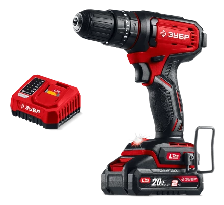 ЗУБР 20 В, 40 Нм, 1 АКБ LMS (2 Ач), ударная дрель-шуруповерт (ДШУ-40-21) купить в Тобольске