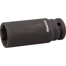 Торцовая головка KRAFTOOL &quot;INDUSTRIE QUALITAT&quot; ударная, удлиненная (1/2&quot;), FLANK, Cr-Mo, фосфатированная, 24 мм 27942-24_z01