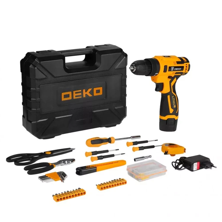 Дрель аккумуляторная DEKO Banger 12V + набор инструмента 93 предмета, 063-4167 купить в Тобольске