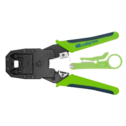 Клещи для обжима телефонных и компьютерных клемм Сибртех 17733 4P, 6P, 8P, функция обрезания проводов купить в Тобольске