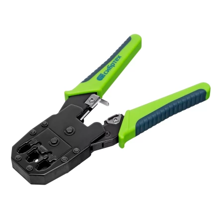 Клещи для обжима телефонных и компьютерных клемм Сибртех 17733 4P, 6P, 8P, функция обрезания проводов купить в Тобольске