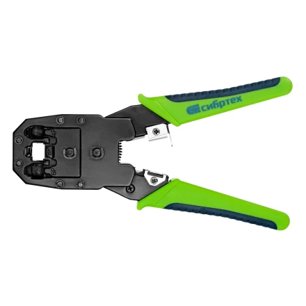 Клещи для обжима телефонных и компьютерных клемм Сибртех 17733 4P, 6P, 8P, функция обрезания проводов купить в Тобольске