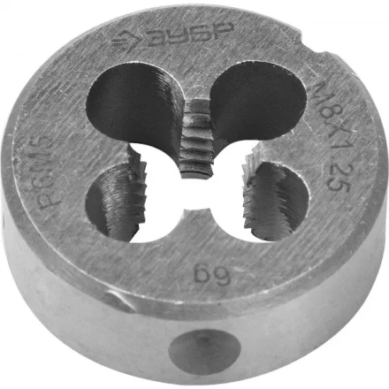 Плашка ЗУБР &quot;ЭКСПЕРТ&quot; круглая машинно-ручная для нарезания метрической резьбы, М8 x 1,25 4-28023-08-1.25 купить в Тобольске