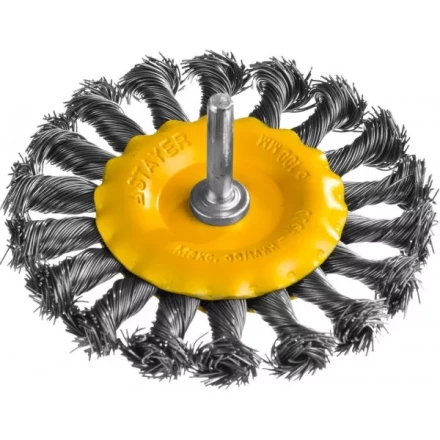 STAYER &quot;PROFESSIONAL&quot;. Щетка дисковая для дрели, жгутированная стальная проволока 0,5мм, 100мм 35115-100 купить в Тобольске