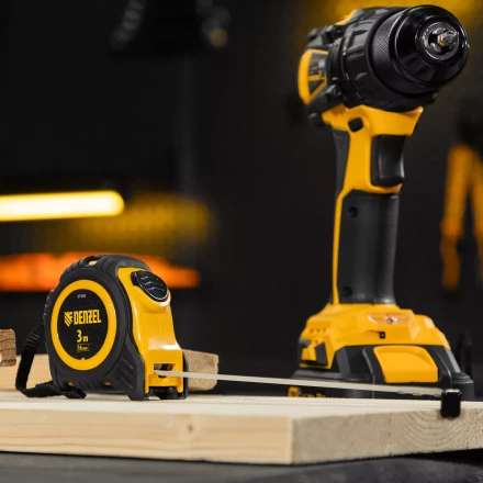 Рулетка Denzel 3м х 16мм, обрезиненный корпус, автоматическая фиксация, 31550 купить в Тобольске