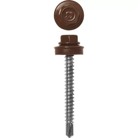 Саморезы ЗУБР окраш., RAL 8017 шокол.-коричн., для крепл. кров. матер. к дерев. обреш., 4.8x60мм, 200шт 4-300315-48-060-8017 купить в Тобольске