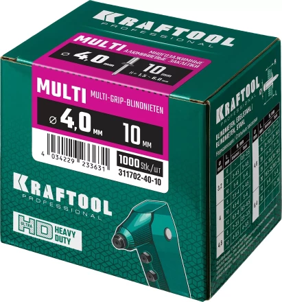 Заклепки многозажимные KRAFTOOL 311702-40-10 купить в Тобольске