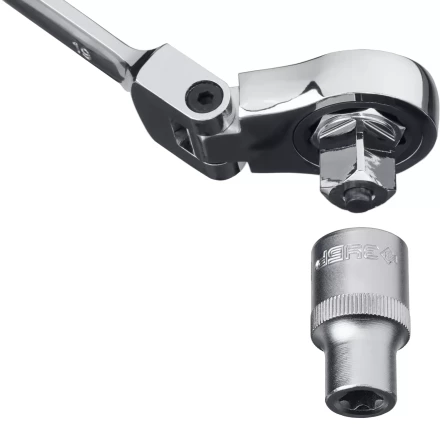 Наборы трещоточных комбинированных ключей шарнирных с адаптерами серия ПРОФЕССИОНАЛ купить в Тобольске