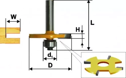 Фреза по дереву кромочная фальцевая ф50,8х2мм хв 8мм 10561 купить в Тобольске