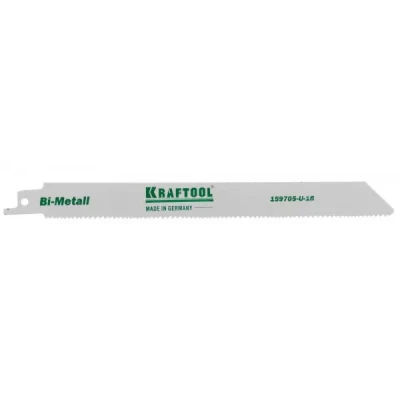 Полотно KRAFTOOL "INDUSTRIE QUALITAT", S1122VF, для эл/ножовки, Bi-Metall, по металлу, дереву, шаг 1,8-2,5мм, 180мм 159705-U-18