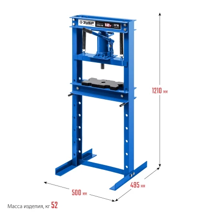 ЗУБР ПГД-12, 12 т, гидравлический пресс с домкратом и возвратными пружинами, Профессионал (43070-12) купить в Тобольске