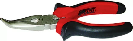 Длинногубцы NICKEL 200 мм изогнутые никелированные двухкомпонентные рукоятки MATRIX 17424 купить в Тобольске