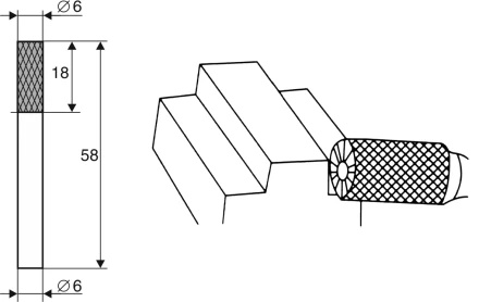 Борфреза Цилиндрическая c режущей кромкой B 6х6 Энкор 21702 купить в Тобольске