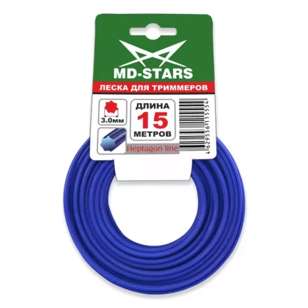 Леска для триммера HEPTAGON LINE (семиугольник) 3.5MMX15M купить в Тобольске