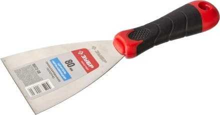 Шпатель ЗУБР &quot;МАСТЕР&quot;, профилированное нержавеющее полотно, 2к ручка, 80мм 10072-08 купить в Тобольске