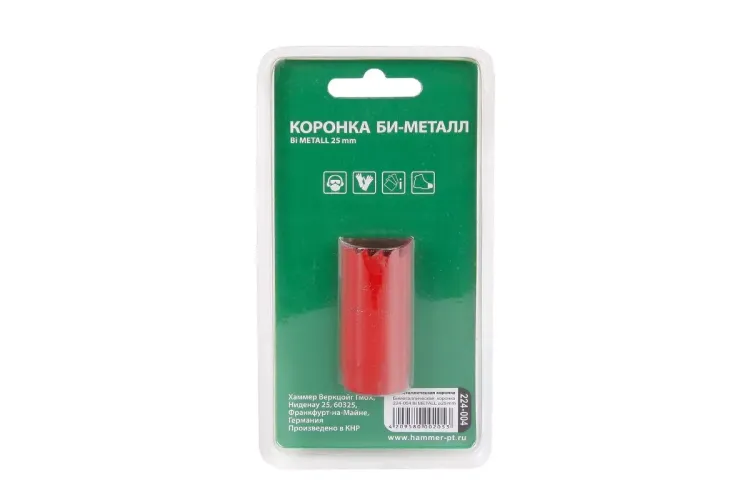 Коронка биметаллическая HAMMER Ф25х38мм 5/8" BiMETALL (224-004) купить в Тобольске