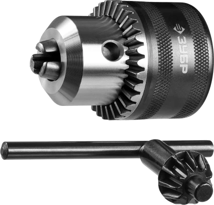 Патрон ЗУБР &quot;ЭКСПЕРТ&quot; цельнометаллический для станка, конус морзе, с ключом, 16мм 29084-16 купить в Тобольске