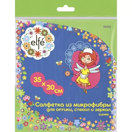 Салфетка из микрофибры для оптики стекол и зеркал синяя 350 х 300 мм Elfe 92312 купить в Тобольске