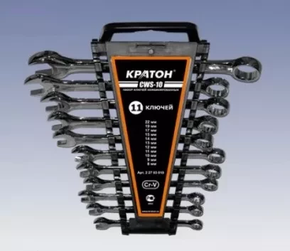Набор ключей комбинированных Кратон CWS-10 11 пр. 2 27 03 010 купить в Тобольске