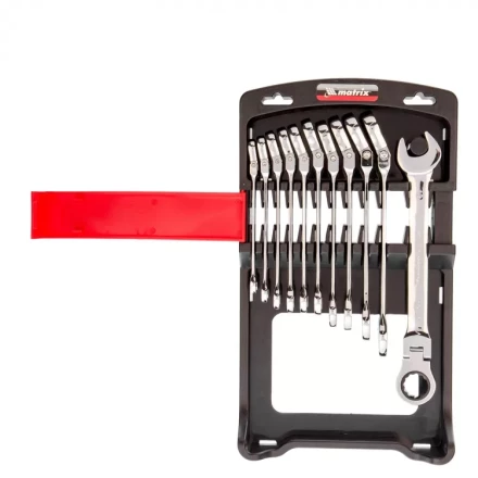 Набор ключей комбинированных Matrix трещоточных шарнирных 11 шт 14796 купить в Тобольске