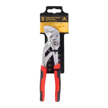 Клещи переставные — гаечный ключ КВТ 180 мм с кнопочной самофиксацией (дублирующая запись) (82148) купить в Тобольске