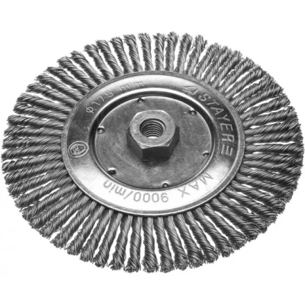 ЗУБР &quot;ПРОФЕССИОНАЛ&quot;. Щетка дисковая для УШМ, плетеные пучки стальной проволоки 0,5мм, 175ммхМ14 35192-175_z02 купить в Тобольске