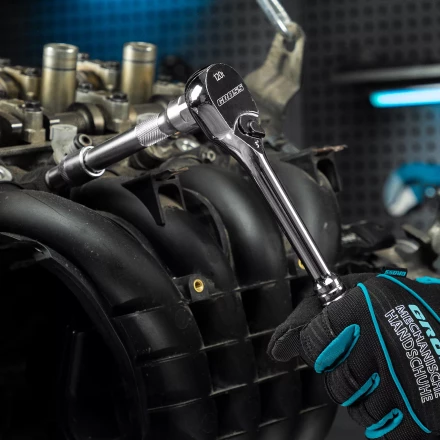 Ключ-трещотка 1/2&quot; Gross 14052, CrV, 120 зубьев, цельнометаллический, хром купить в Тобольске