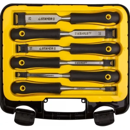 Набор cтамесок с двухкомпонентными ручками, 6/10/12/16/20/25мм, 6шт, STAYER Profi 18205-H6 купить в Тобольске