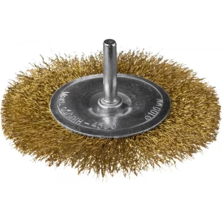 DEXX. Щетка дисковая для дрели, витая стальная латунированная проволока 0,3мм, 100мм 35110-100 купить в Тобольске