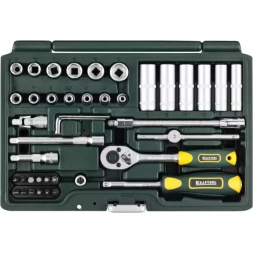 Набор KRAFTOOL "EXPERT QUALITAT": Торцовые головки "SUPER LOCK" с присоединит квадратом, 1/4", 42 предмета 27885-H42_z02