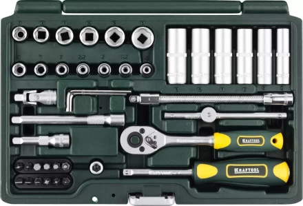 Набор KRAFTOOL &quot;EXPERT QUALITAT&quot;: Торцовые головки &quot;SUPER LOCK&quot; с присоединит квадратом, 1/4&quot;, 42 предмета 27885-H42_z02 купить в Тобольске