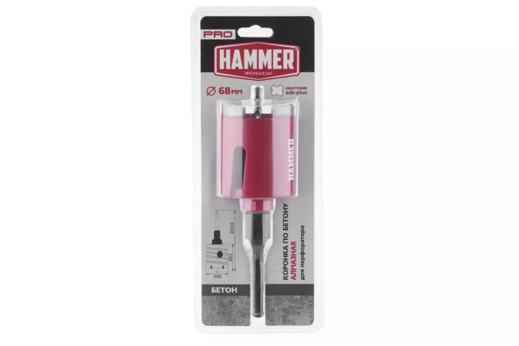 Коронка алмазная HAMMER Ф 68мм (242-503) купить в Тобольске