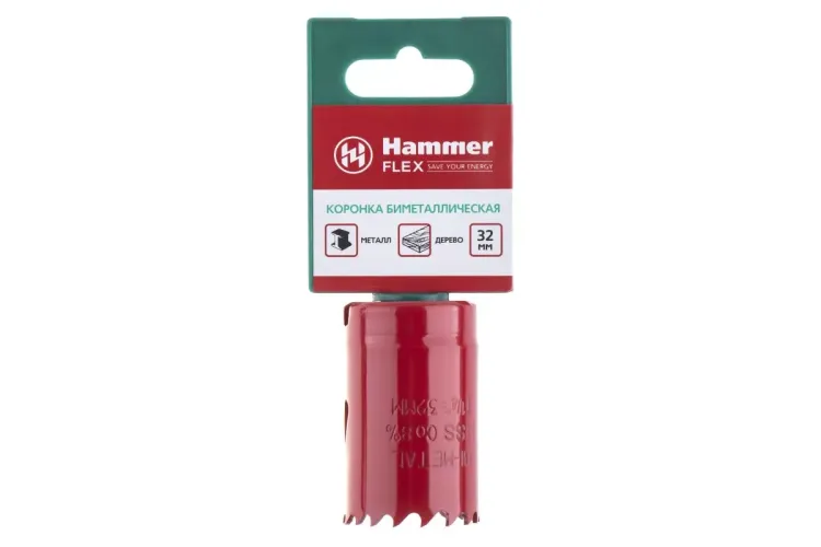 Коронка биметаллическая HAMMER Ф32х38мм 5/8" BiMETALL (224-006) купить в Тобольске