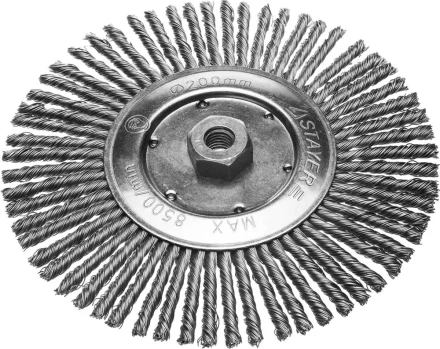 ЗУБР &quot;ПРОФЕССИОНАЛ&quot;. Щетка дисковая для УШМ, плетеные пучки стальной проволоки 0,5мм, 200ммхМ14 35192-200_z02 купить в Тобольске