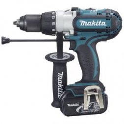 Дрель-шуруповерт аккумуляторная Makita DHP 451 RFE ударная