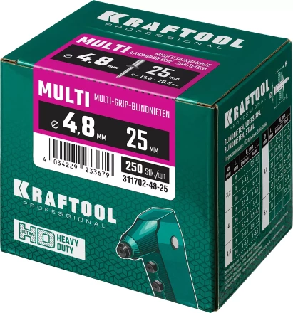 Заклепки многозажимные KRAFTOOL 311702-48-25 купить в Тобольске