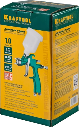 Краскопульт пневматический KRAFTOOL AirKraft Mini, HVLP, c верхним бачком, 1,0мм 06565-1.0 купить в Тобольске