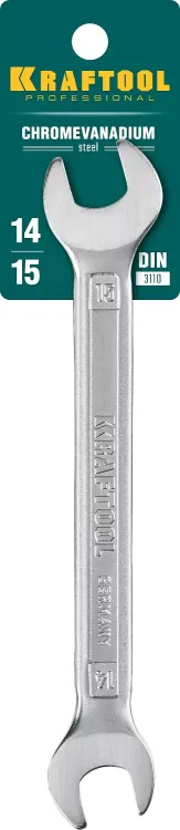 Ключи гаечные рожковые KRAFTOOL, Cr-V, DIN 3110 27033-14-15 купить в Тобольске