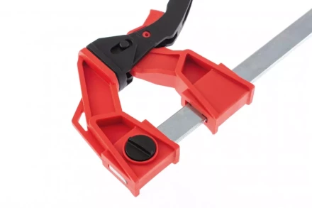 Струбцина реечная быстрозажимная усиленная пластиковый корпус рычажно-храповой механизм 200 х 100 х 351 мм штанга 5 х 22 мм Matrix 20726 купить в Тобольске