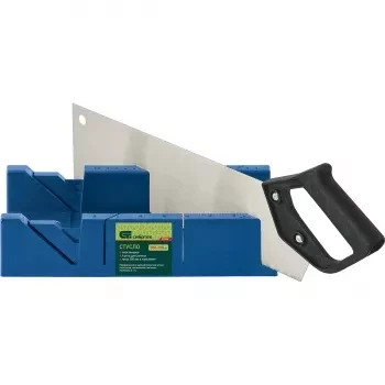 Стусло пластиковое синее,4 угла для запила+пила 350мм СИБРТЕХ 22536 купить в Тобольске