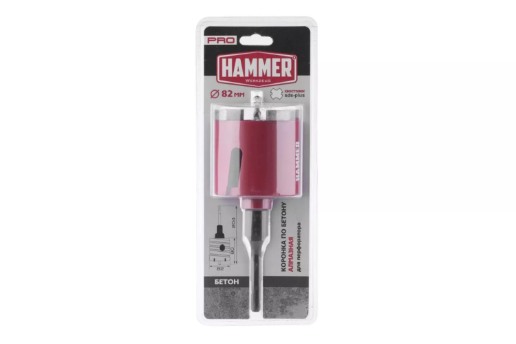 Коронка алмазная HAMMER Ф82мм (242-504) купить в Тобольске
