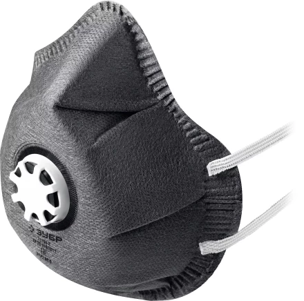 ЗУБР ФГ-95 коническая с угольным слоем, класс защиты FFP2, с клапаном выдоха, фильтрующая полумаска (11168-2) купить в Тобольске