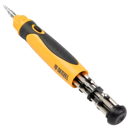 Отвертка реверсивная Denzel 7711609, механизм SmartPush mini 11 шт, CrMo купить в Тобольске