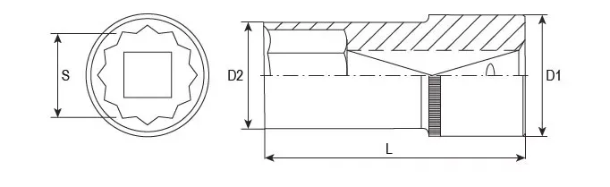 Головка торцевая 12-гранная глубокая 1/2"DR 16 мм S04HD4716 Jonnesway 49065 купить в Тобольске