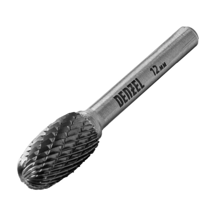 Борфреза по металлу твердосплавная, овальная, тип-E, 12 мм Denzel 72038 купить в Тобольске
