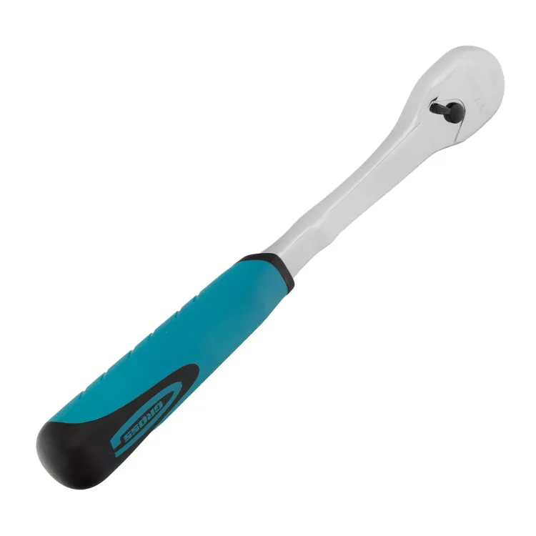 Ключ-трещотка 3/8" Gross 14054, CrV, 90 зубьев, усиленный, хром купить в Тобольске