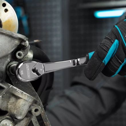 Ключ-трещотка 3/8&quot; Gross 14054, CrV, 90 зубьев, усиленный, хром купить в Тобольске