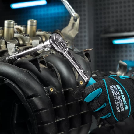 Ключ-трещотка 3/8&quot; Gross 14054, CrV, 90 зубьев, усиленный, хром купить в Тобольске