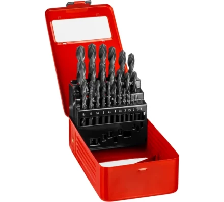 ЗУБР 25 шт, (1-13 мм), сталь Р4М2, класс В, мет.бокс, набор сверл по металлу (29605-H25) купить в Тобольске